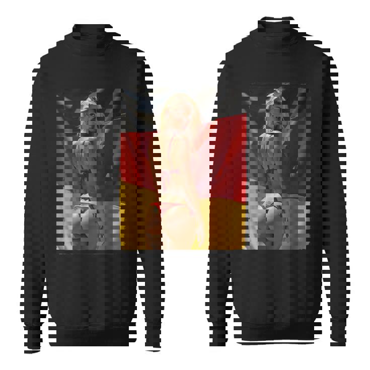 セクシーガールグラフィックtシャツ 「セクシーピンナップガール&ドイツ国旗」 スウェットシャツ