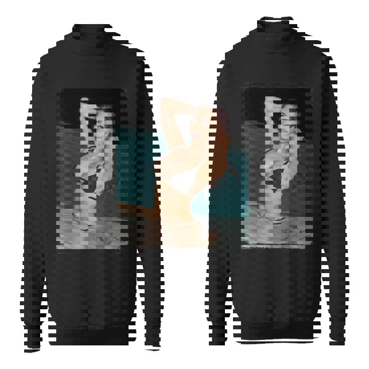 セクシーガールグラフィックtシャツ プールでセクシーなアジアのピンナップガール スウェットシャツ