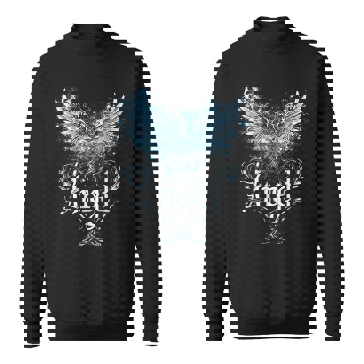セラフィンの翼で昇天する天使のデザイン スウェットシャツ
