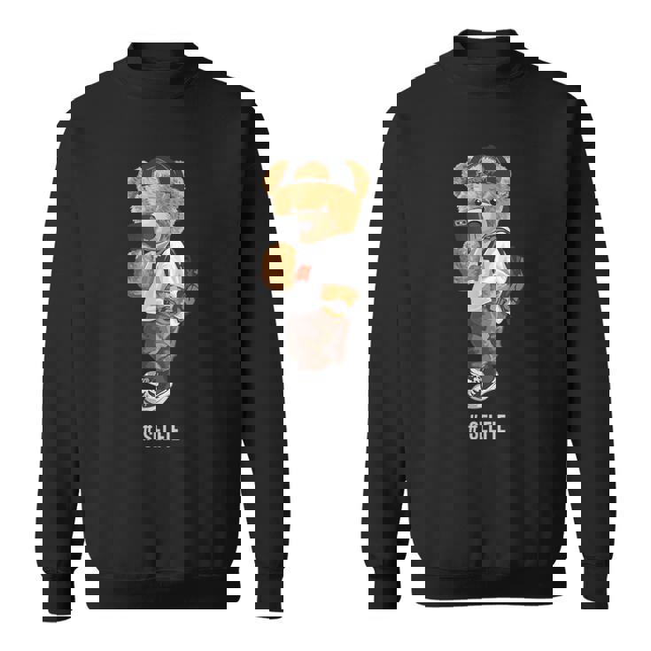 セルフィーを撮るかわいいテディベア スウェットシャツ