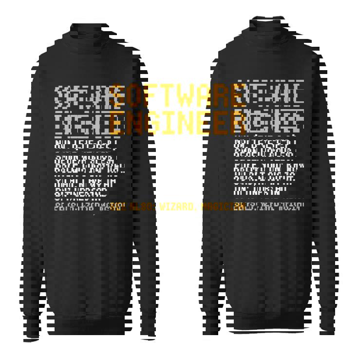 ソフトウェアエンジニア定義面白いコンピュータサイエンスジョーク スウェットシャツ