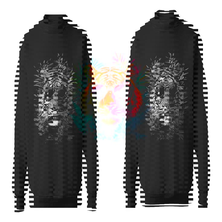 タイガーフェイス 動物好きモチーフ サングラス イラスト 虎 スウェットシャツ