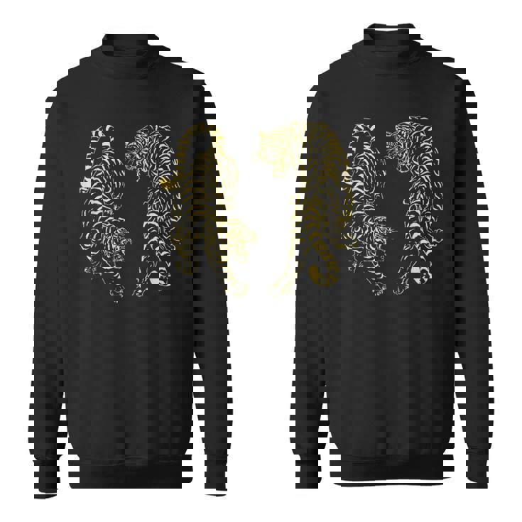 タイタトゥー ツイン タイガー サック ヤント ムエタイ タイ タイ スウェットシャツ