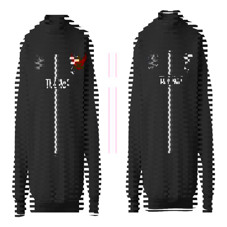 タイ国旗、タイのシルエットマップ、国章 スウェットシャツ