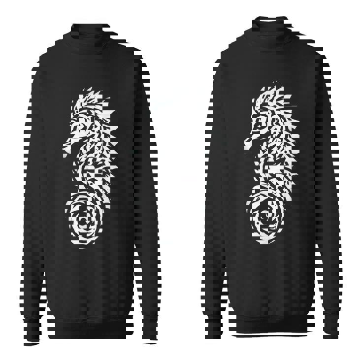 タツノオトシゴ ポリネシア トライバル マオリ柄 ライト スウェットシャツ