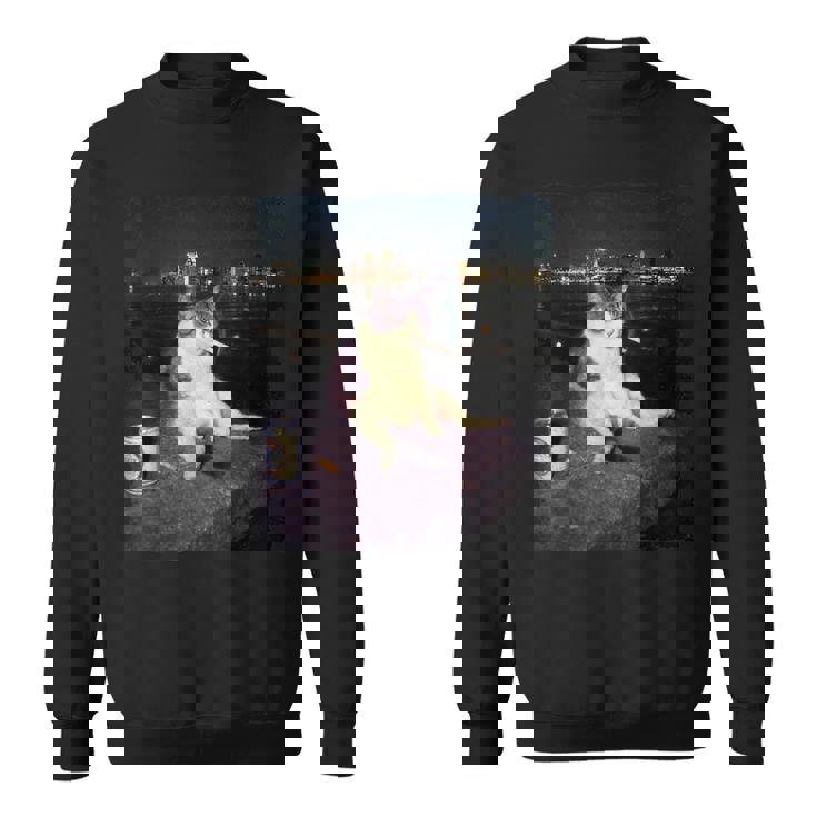 タバコ 子猫 おもしろい 喫煙 猫 ミーム バカ 脳腐 スウェットシャツ