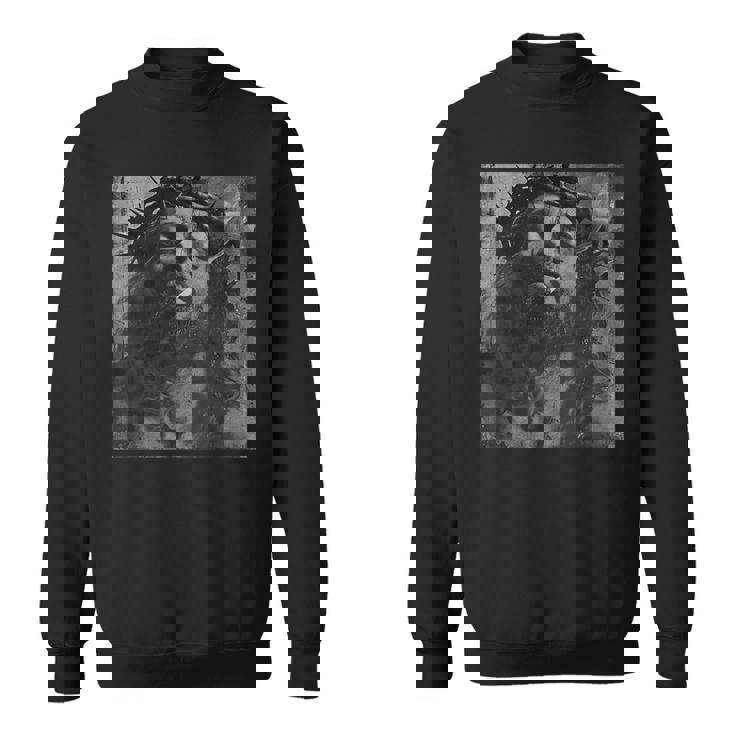 タバコを吸うクールなイエス・キリスト、反抗的なイエス・キリスト スウェットシャツ