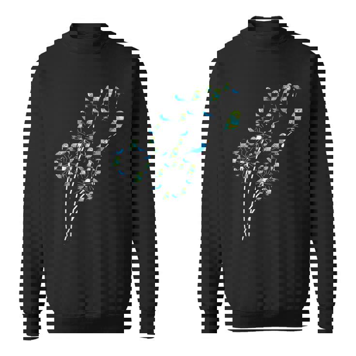 タンポポ セキセイインコの花、花セキセイインコの木 スウェットシャツ