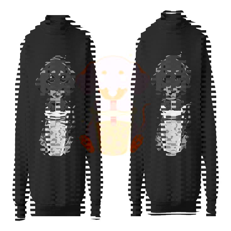 ダックスフンド ボバティー バブルティー アニメ カワイイ 犬 スウェットシャツ