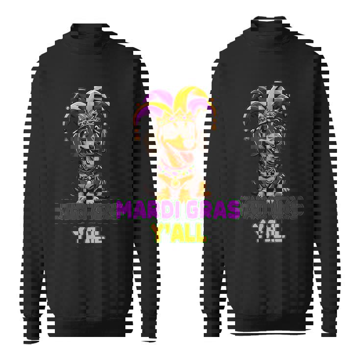 ダックスフンド 犬 マルディグラ Y'all スウェットシャツ