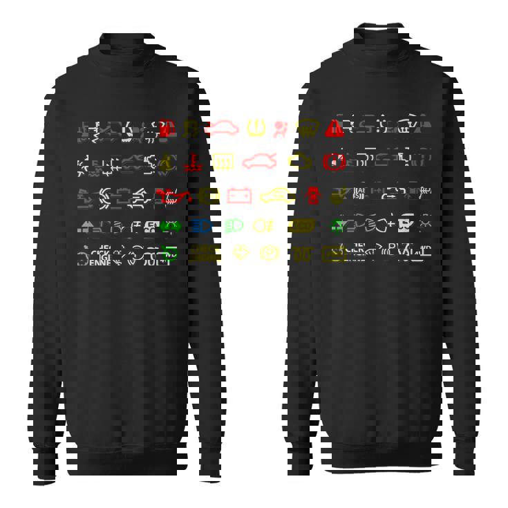 ダッシュボードインジケーターライト 面白い スウェットシャツ