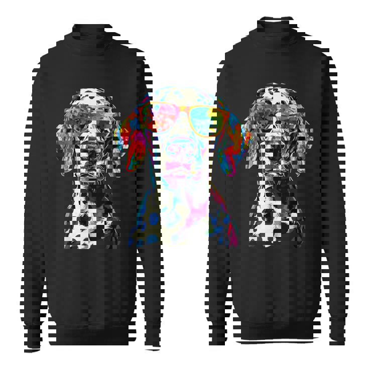 ダルメシアンとサングラスの犬 ダルメシアンが大好きです スウェットシャツ