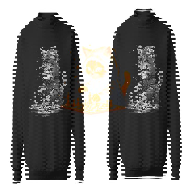 チェス メンズ レディース キッズ 猫 チェスプレイヤー スウェットシャツ