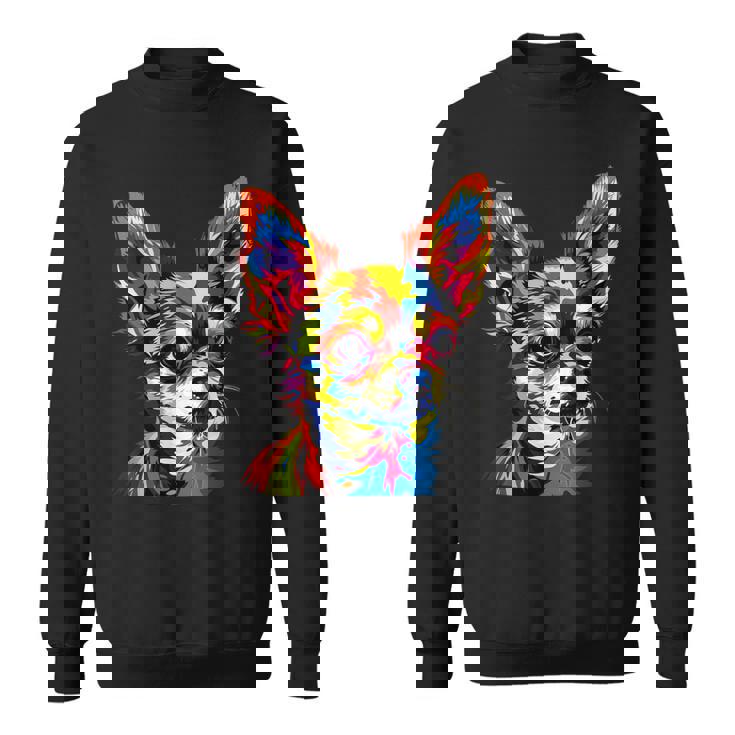 チワワ カラフル カラー ポップアート ラブ ちっちゃかわいいチワワ スウェットシャツ