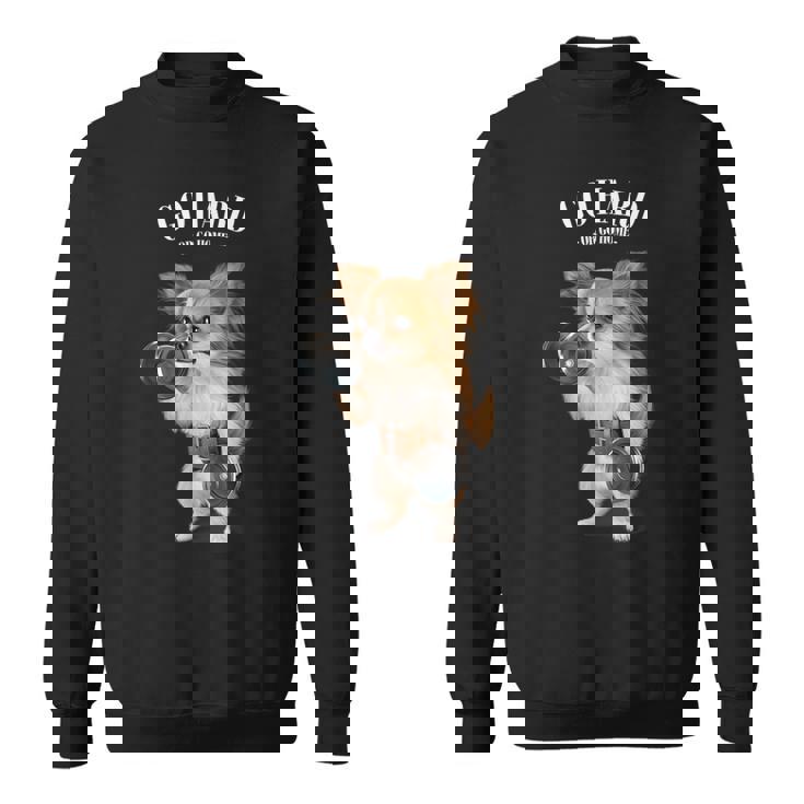 チワワ 犬の筋肉トレーニング ダンベル付き フィットネスジム スウェットシャツ