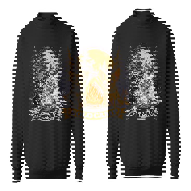 チワワ 面白いtシャツ 犬 キャンプ かわいい メンズ 子供 おもしろ 服 グッズ ネタ ソロキャンプ スウェットシャツ