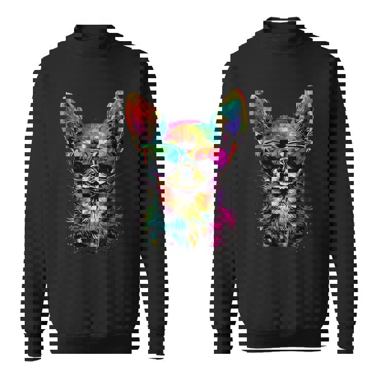 チワワとサングラスの犬 かわいいチワワが大好き スウェットシャツ