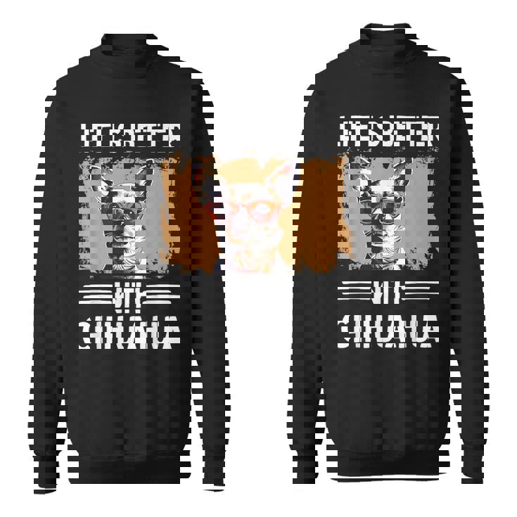 チワワデザイン レディース メンズ チワワ 犬 チワワ 恋人 スウェットシャツ