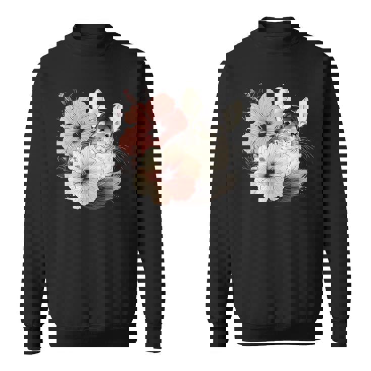 チンチラ ハイビスカス ブルーム ハーモニー フローラル チンチララバーズ スウェットシャツ