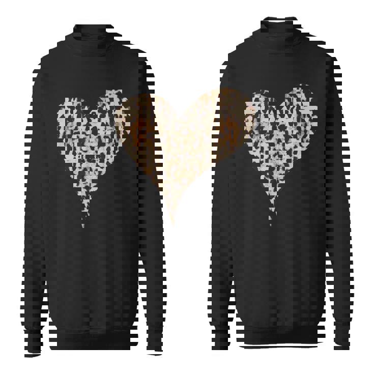 チーター ヒョウ柄 ハート スウェットシャツ