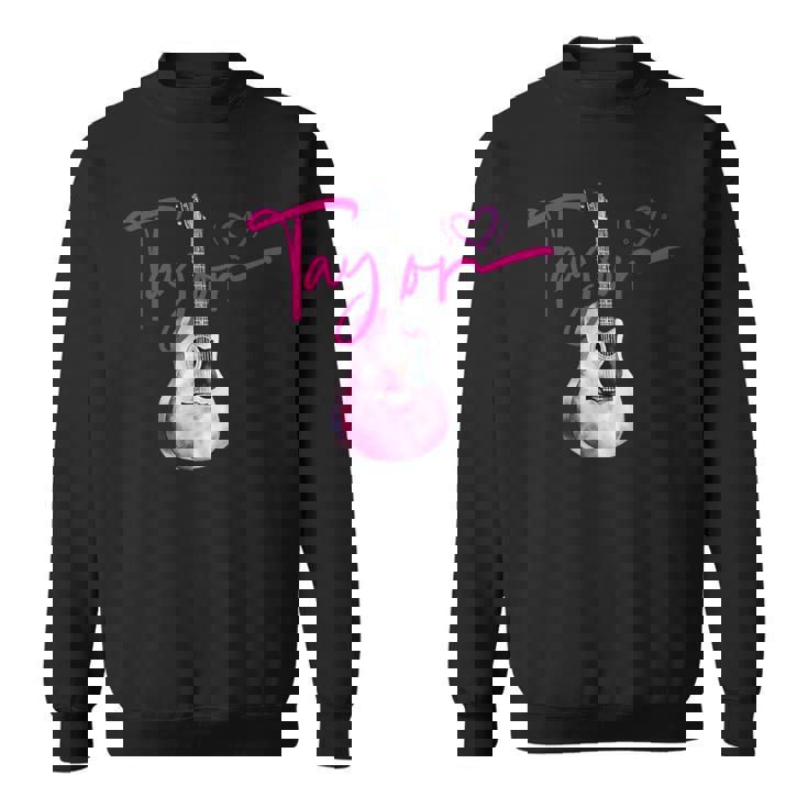 テイラーのファーストネーム 私はテイラーガールが大好きです かわいいギター スウェットシャツ