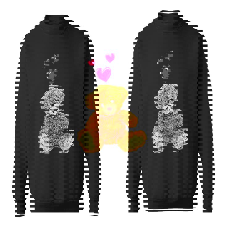 テディベアとハートのかわいいテディベアモチーフ スウェットシャツ