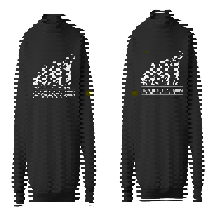 おもしろ テニス 人類の進化 かっこいい シルエット テニスプレイヤー ネタ デザイン 記念品 テニス選手 スウェットシャツ