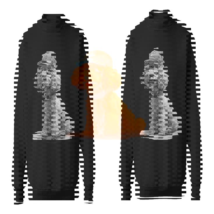 トイプードル 水彩 犬 野球帽 スウェットシャツ