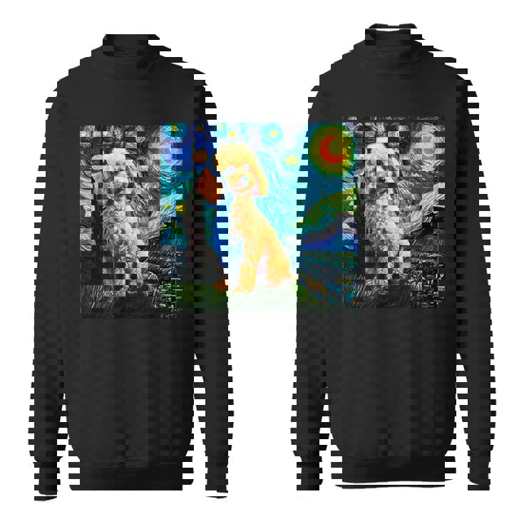 トイプードル 面白いtシャツ 犬 ゴッホ 星月夜 かわいい メンズ 子供 おもしろ 服 グッズ ネタ スウェットシャツ