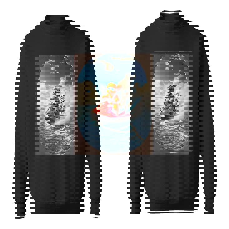 トイプードルとチワワのジェットスキー 夏の楽しいデザイン スウェットシャツ