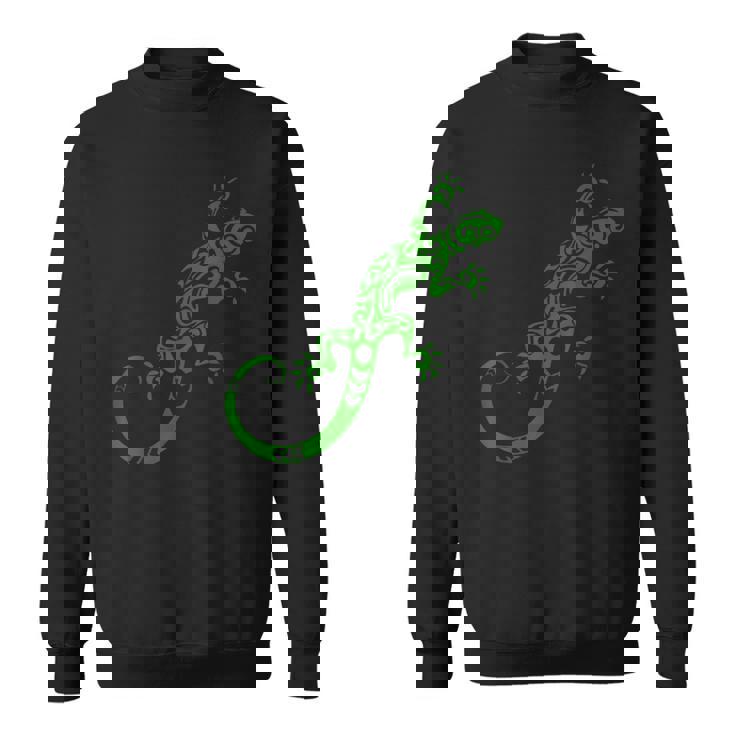 トカゲ グリーン トライバル パターン ペット ヤモリ アニマル スウェットシャツ