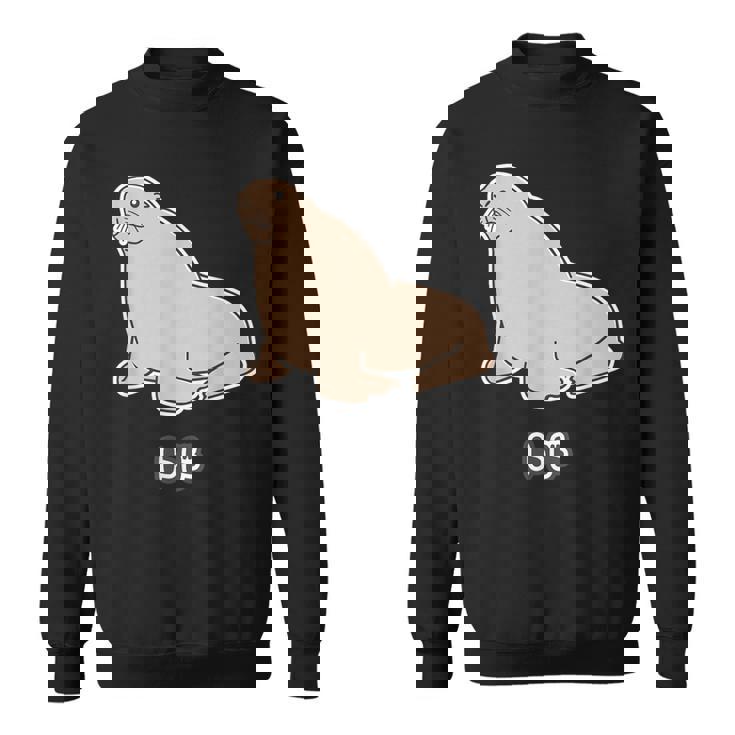 トド《ビッグ プリント》【どうぶつフレンズ】海・水族館の生き物 ゆるくてかわいい キャラクター イラスト スウェットシャツ