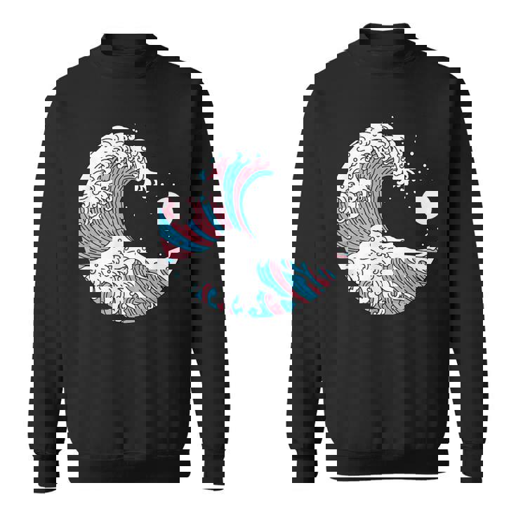 トランスジェンダー プライド Lgbtq トランスフラッグ 日本のウェーブアート Lgbt スウェットシャツ