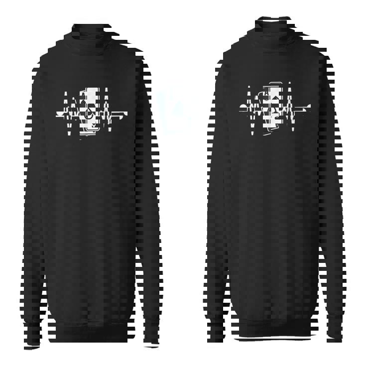 トランプ ポーカー カジノ ハートビート 脈拍 ギャンブル 遊ぶこと スウェットシャツ