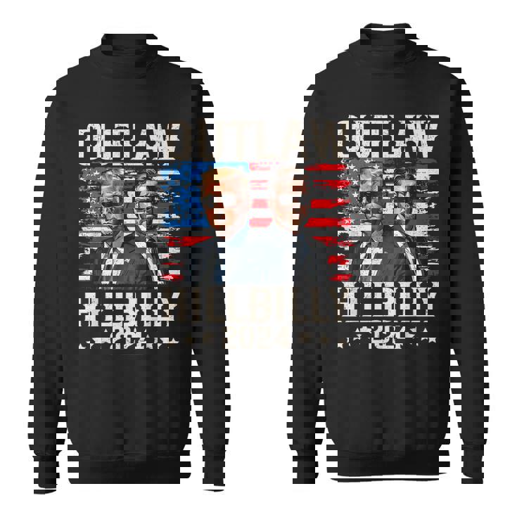 トランプ・ヴァンス'24 アウトロー・ヒルビリーアメリカ国旗ヴィンテージ スウェットシャツ