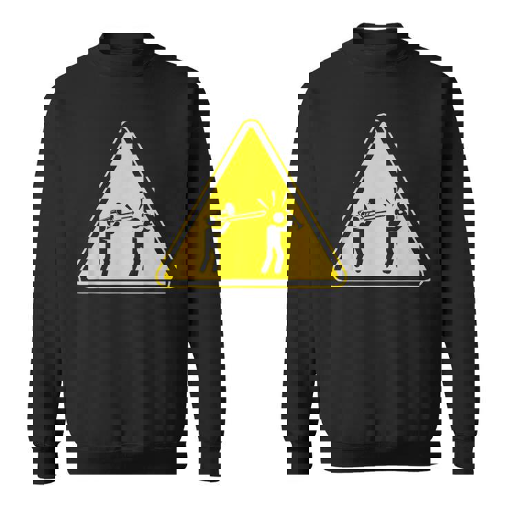 トランペット注意面白いトロンボーン奏者 スウェットシャツ