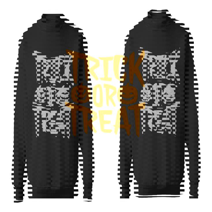 トリックオアトリートパンプキンフェイスハロウィングラフィック。 スウェットシャツ