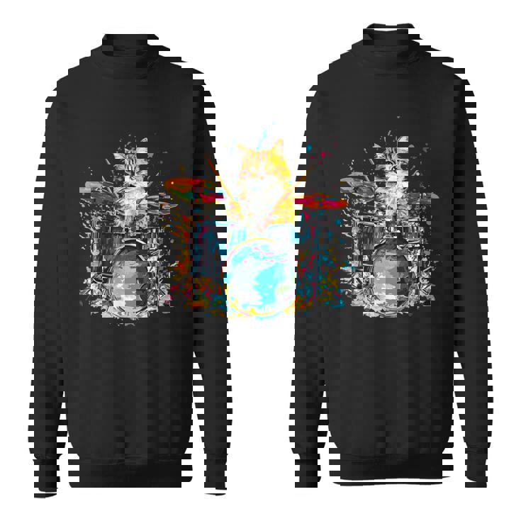 ドラマーの猫猫とドラム スウェットシャツ