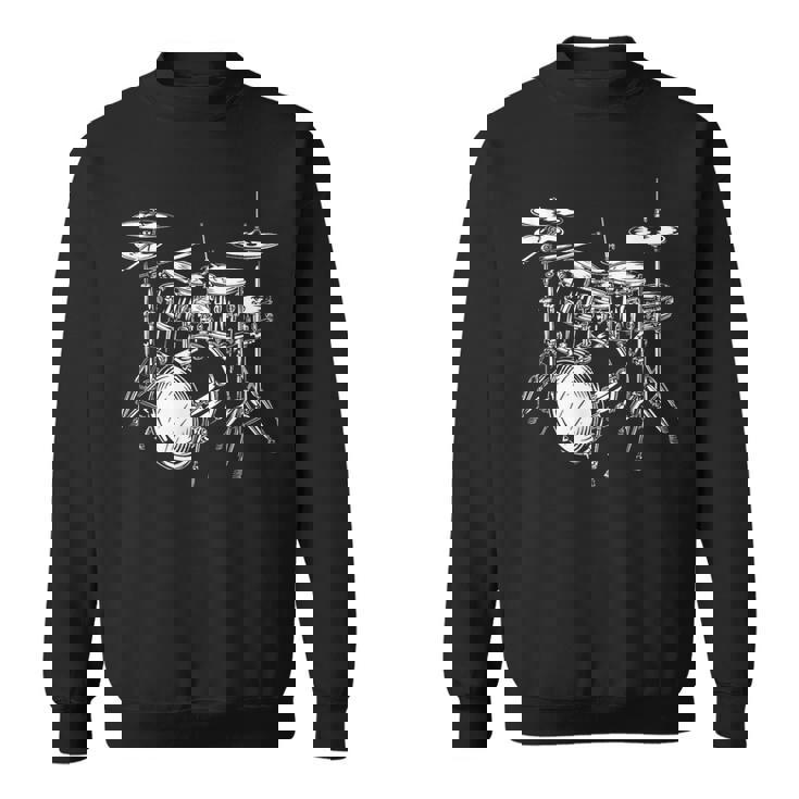 ドラムセットの図面 電子ドラム スウェットシャツ