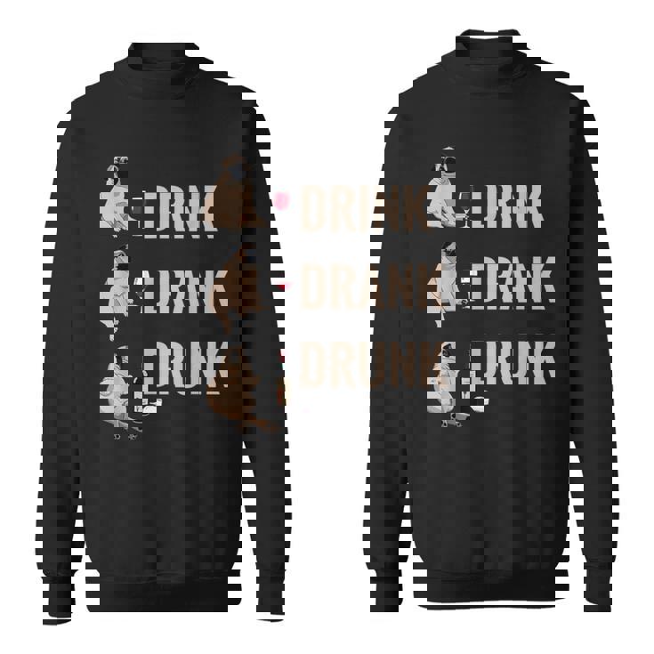 ドリンク 飲酒 パグ 飲酒 ワイン ミーム 面白い スウェットシャツ