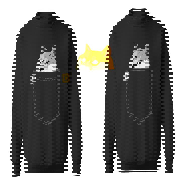 ドージコインシャツフェイクポケットシャツドージコイントゥザムーン スウェットシャツ