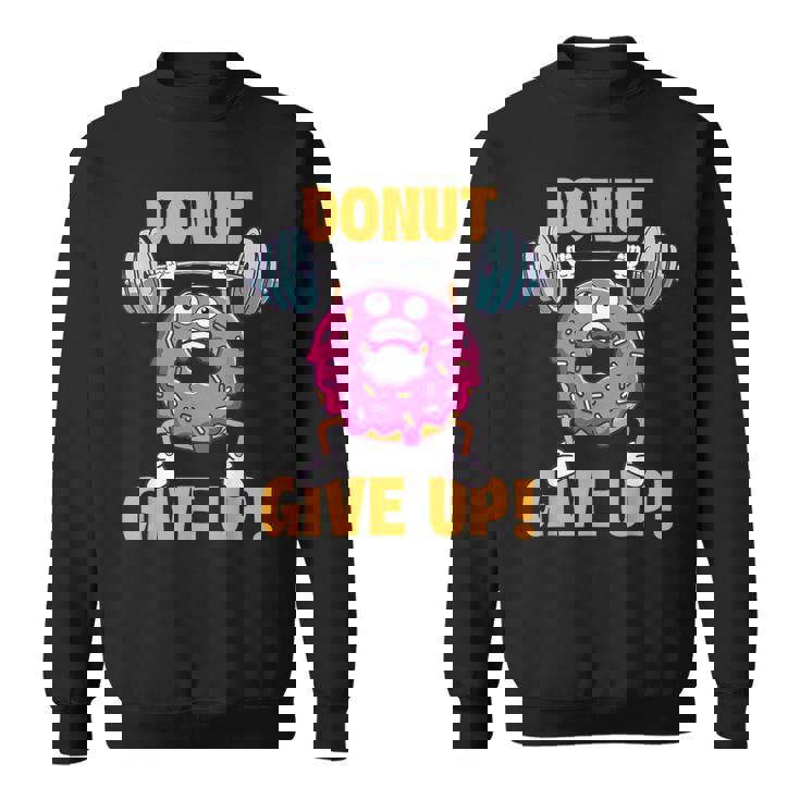 ドーナツギブアップ ワークアウト ジム ウェイトリフティング ボディービル スウェットシャツ