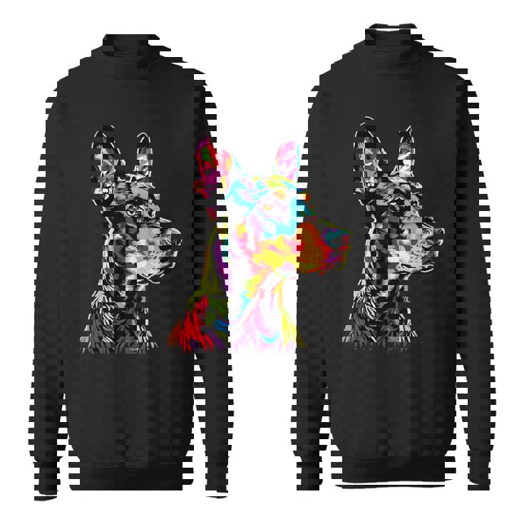 ドーベルマン ドッグ カラフル ポップアート 犬 誇り ドーベルマン スウェットシャツ