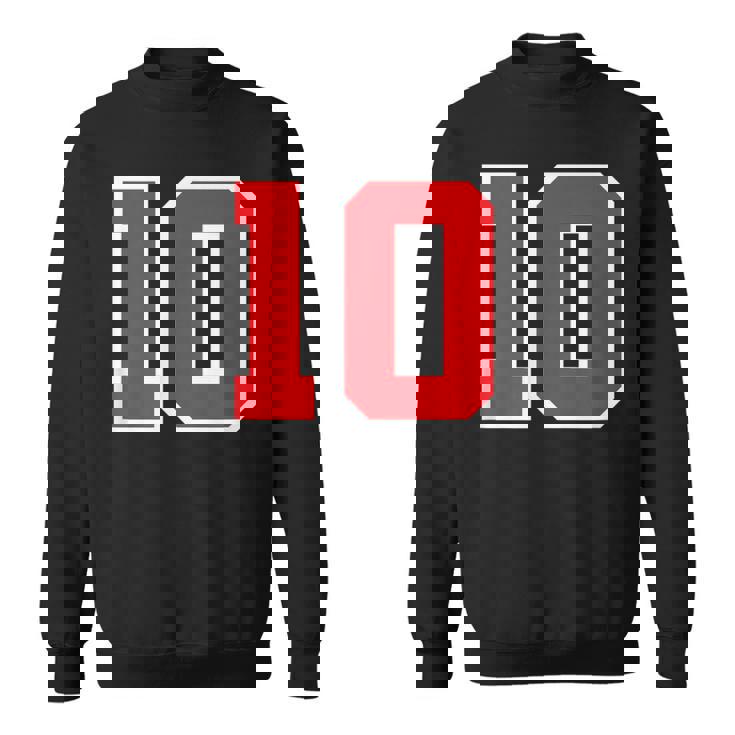 ナンバー10 スポーツジャージ 誕生日 年齢 ラッキーナンバー レッド ホワイト スウェットシャツ