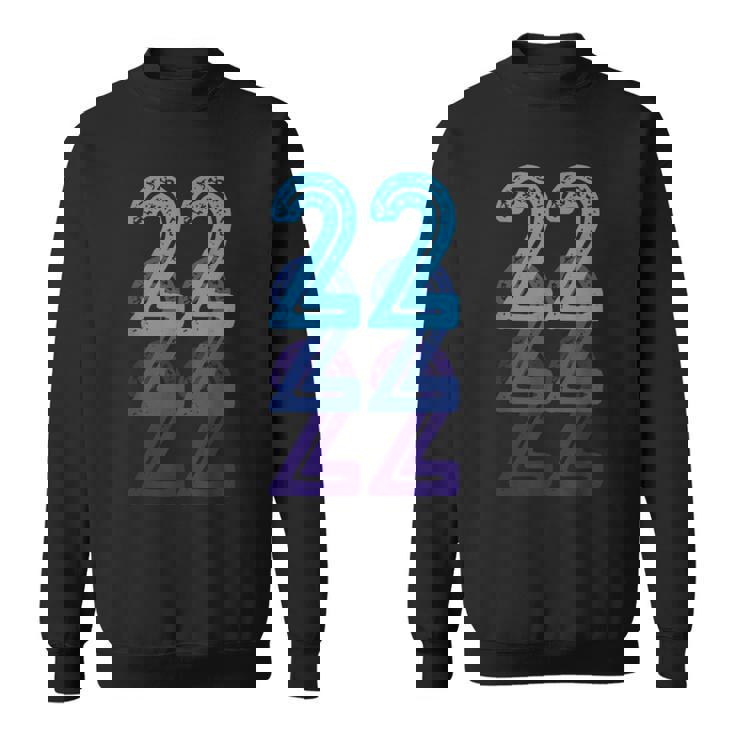 ナンバー22 ブルー ベスト クラシック カレッジスタイル 誕生日 面白い スウェットシャツ