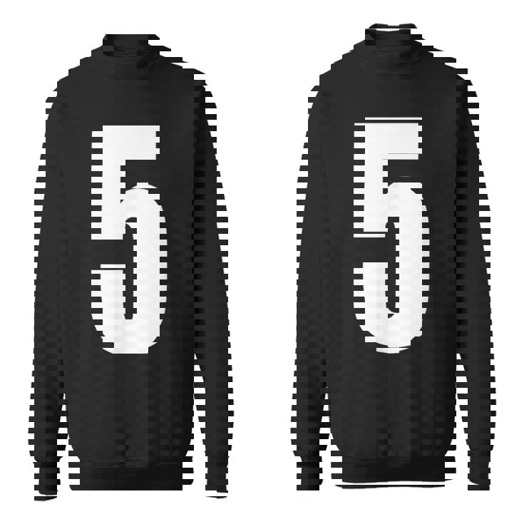 ナンバーファイブ 数字 5 プレーン 白 数字 スウェットシャツ