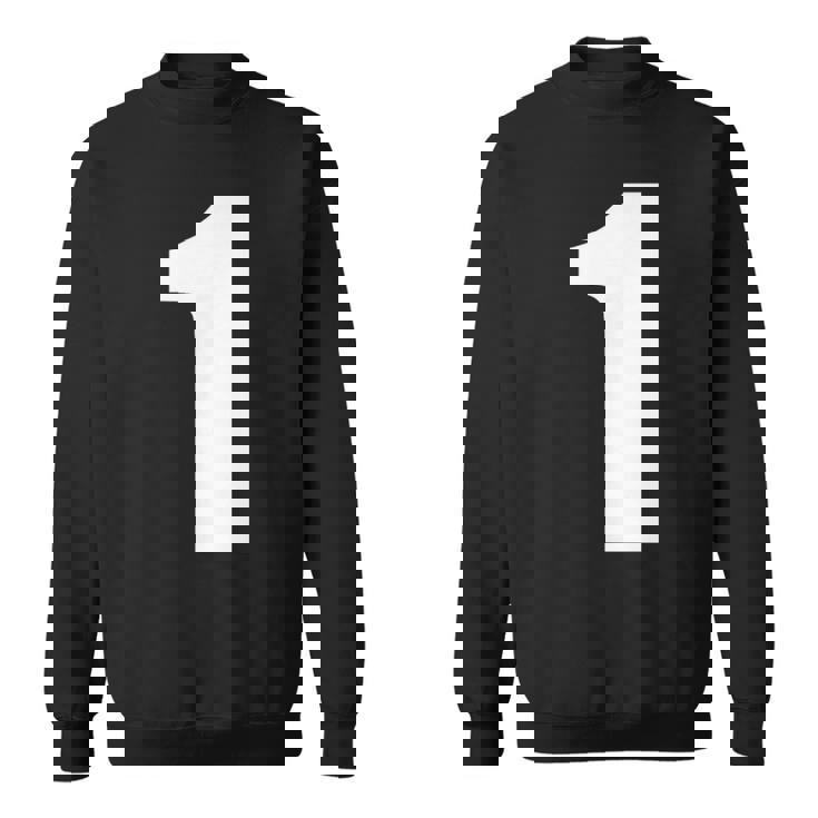 ナンバーワン 数字 1 プレーン ホワイト 数字 スウェットシャツ