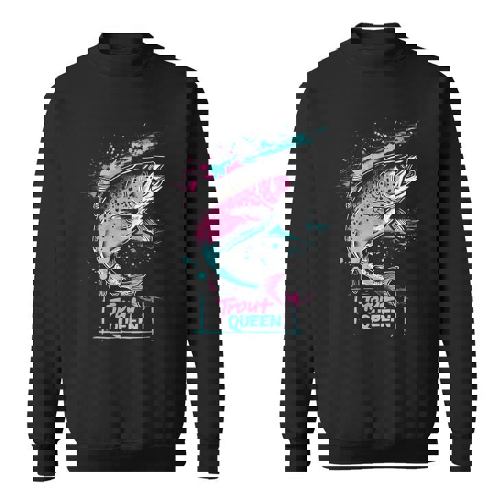 ニジマスのフライフィッシング・グラフィック トラウト・クイーン スウェットシャツ