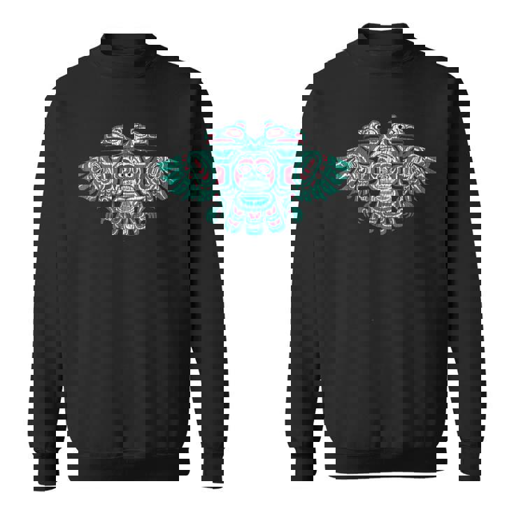 ネイティブアメリカン ハイダ サンダーバード トーテムポール ヴィンテージ スウェットシャツ