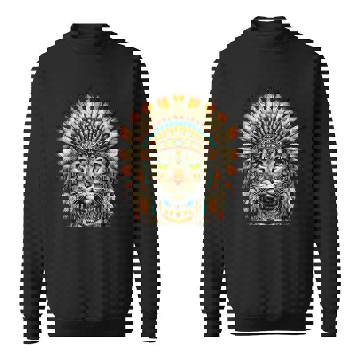 ネイティブインディアン 猫 子猫 ネイティブアメリカン インディアンフェザー スウェットシャツ